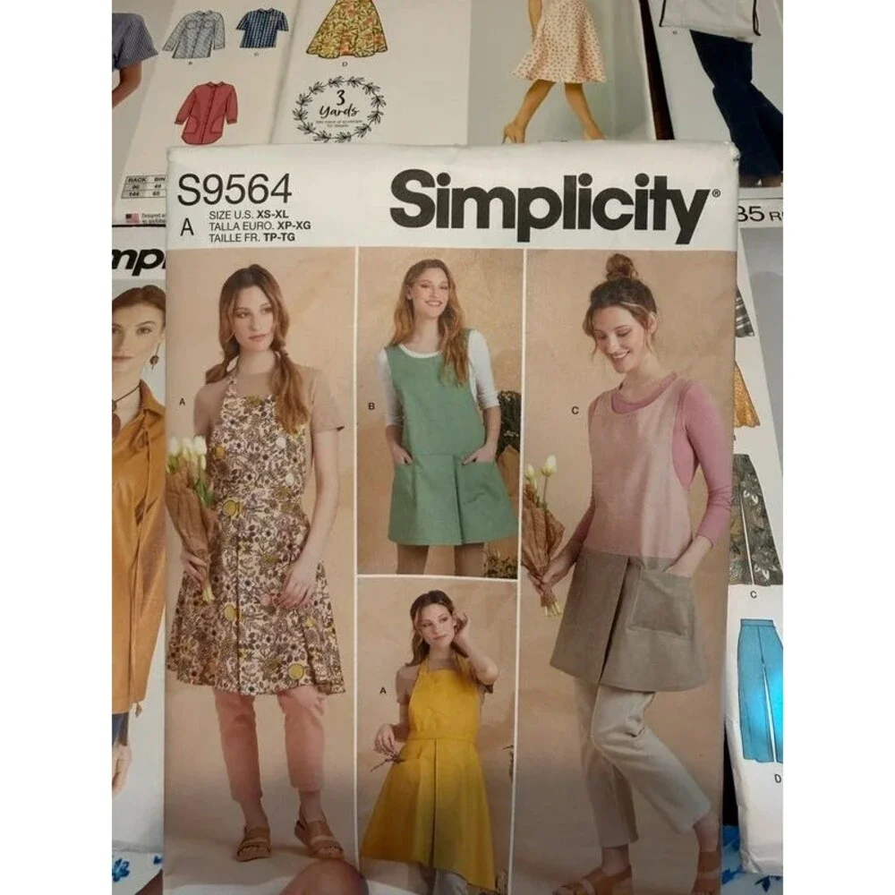 Lot of 6 Sewing Patterns Simplicity McCall's New Look Dresses Tops Aprons Bags